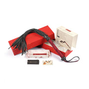 Pejcz Kinbaku Ukiyoe Red Rosy Leather Flogger Whip Liebe Seele — zdjęcie produktu PLAYROOM