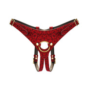 Kinbaku Ukiyoe Red Rosy Leather Strap On Harness Liebe Seele — zdjęcie produktu PLAYROOM