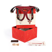 Kinbaku Ukiyoe Red Rosy Leather Strap On Harness Liebe Seele — zdjęcie produktu PLAYROOM