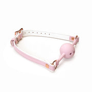 Knebel White & Pink Fairy Goat Leather Ball Gag Liebe Seele — zdjęcie produktu PLAYROOM