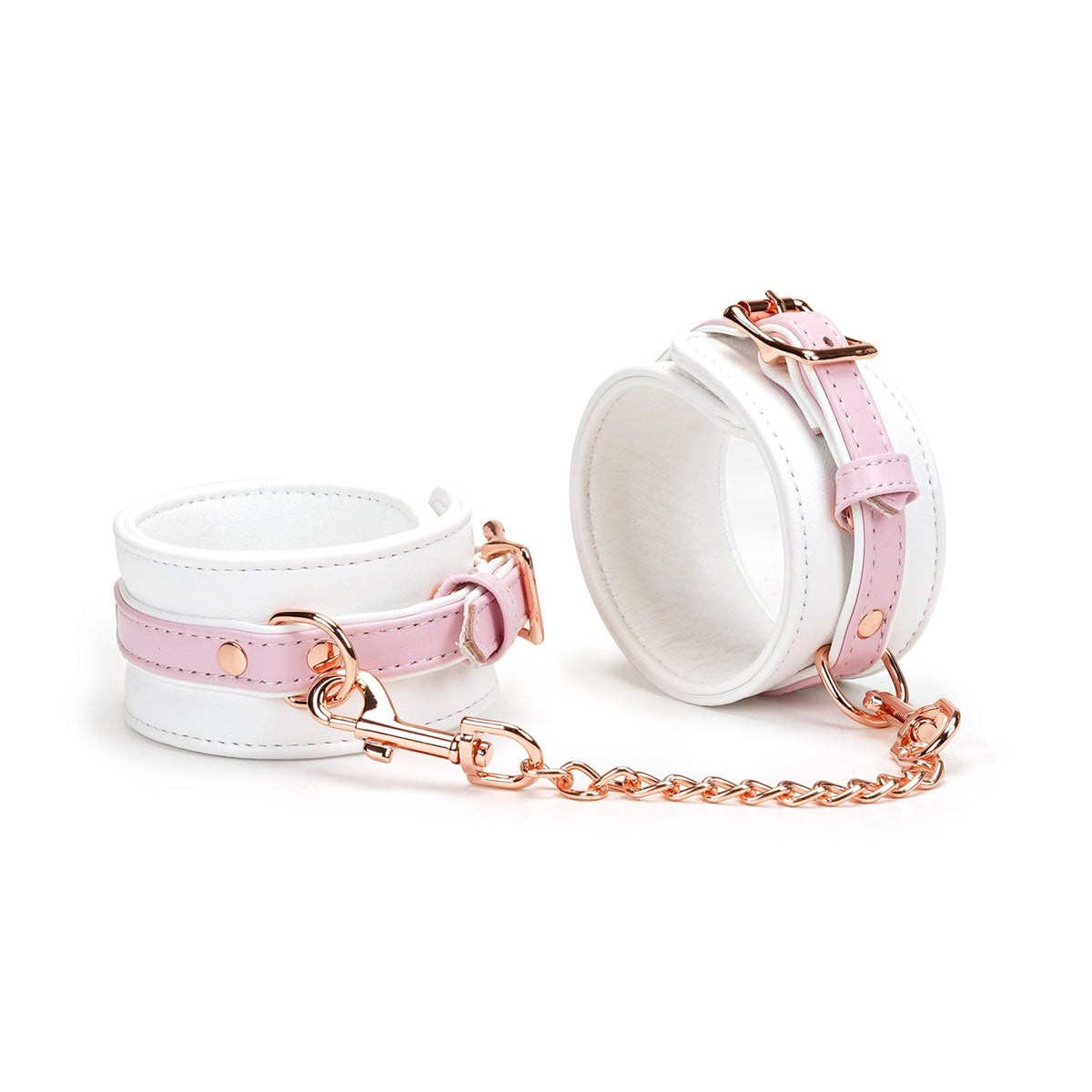 Kajdanki White & Pink Fairy Goat Leather Ankle Cuffs Liebe Seele — zdjęcie produktu PLAYROOM