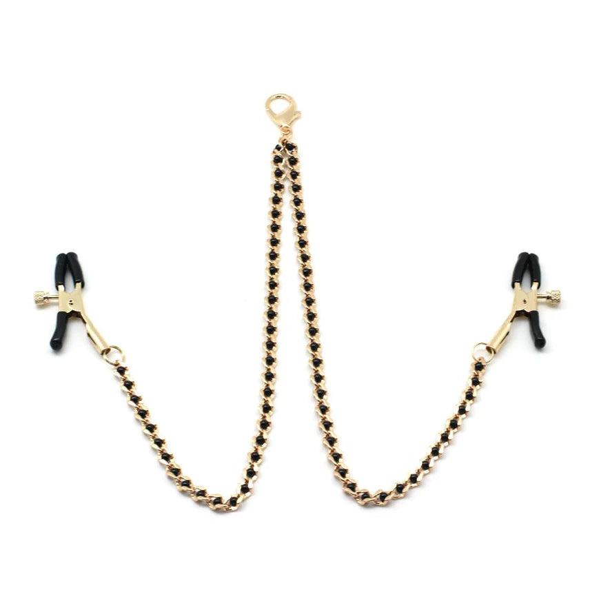 Klamerki Na Sutki Black Beads Chains And Nipple Clamps Liebe Seele — zdjęcie produktu PLAYROOM