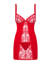 Obsessive Heartina – koszulka ze stringami, czerwony, rozmiar 2XL/3XL – ujęcie 2
