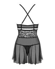 Babydoll Ze Stringami Czarny 2Xl/3Xl Obsessive — zdjęcie produktu od PLAYROOM