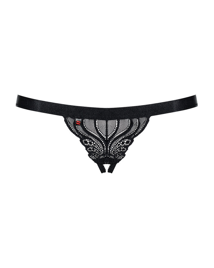 828-THC-1 stringi otwarte czarne  S/M Obsessive — zdjęcie produktu od PLAYROOM