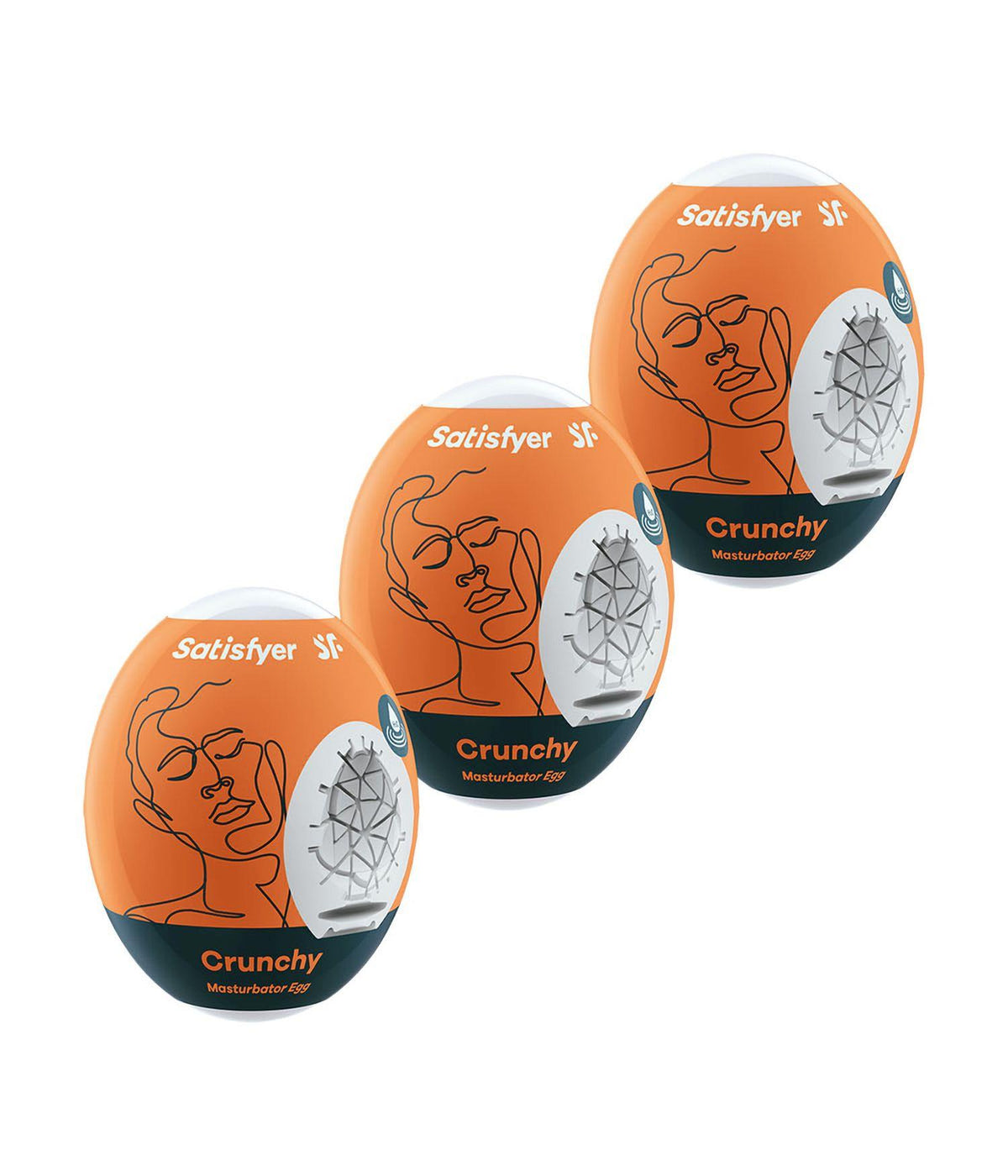 Zestaw masturbatorów Eggs set of 3 Crunchy Satisfyer — zdjęcie produktu od PLAYROOM