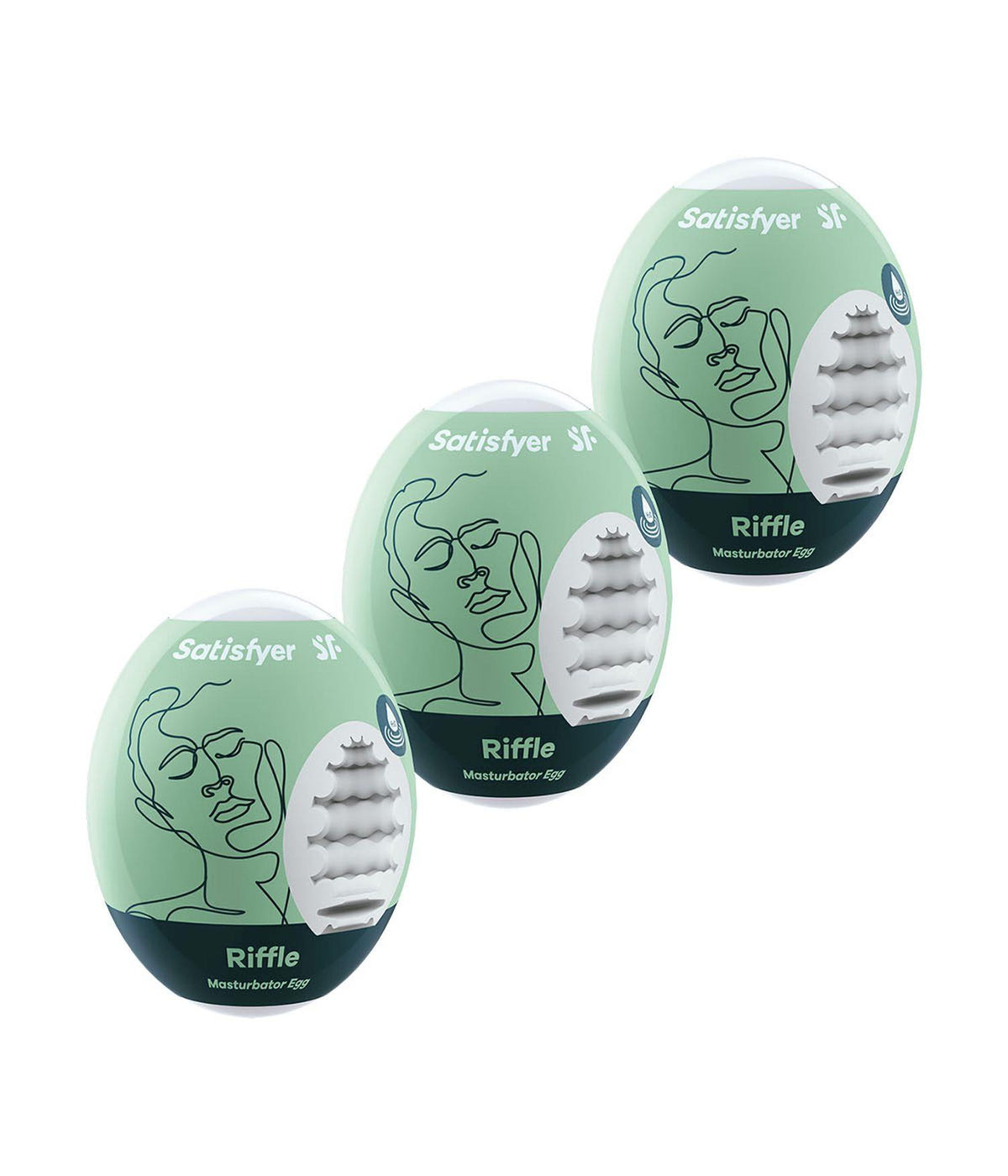 Zestaw masturbatorów Eggs set of 3 Riffle Satisfyer — zdjęcie produktu 1 od PLAYROOM