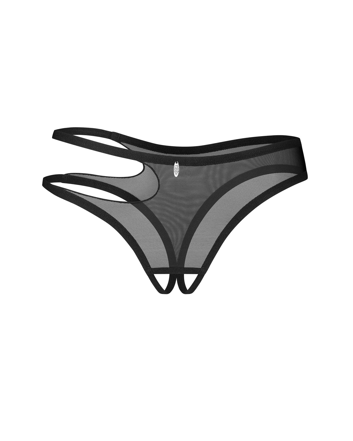 Stringi otwarte czarne Saturis S/M Obsessive — zdjęcie produktu od PLAYROOM