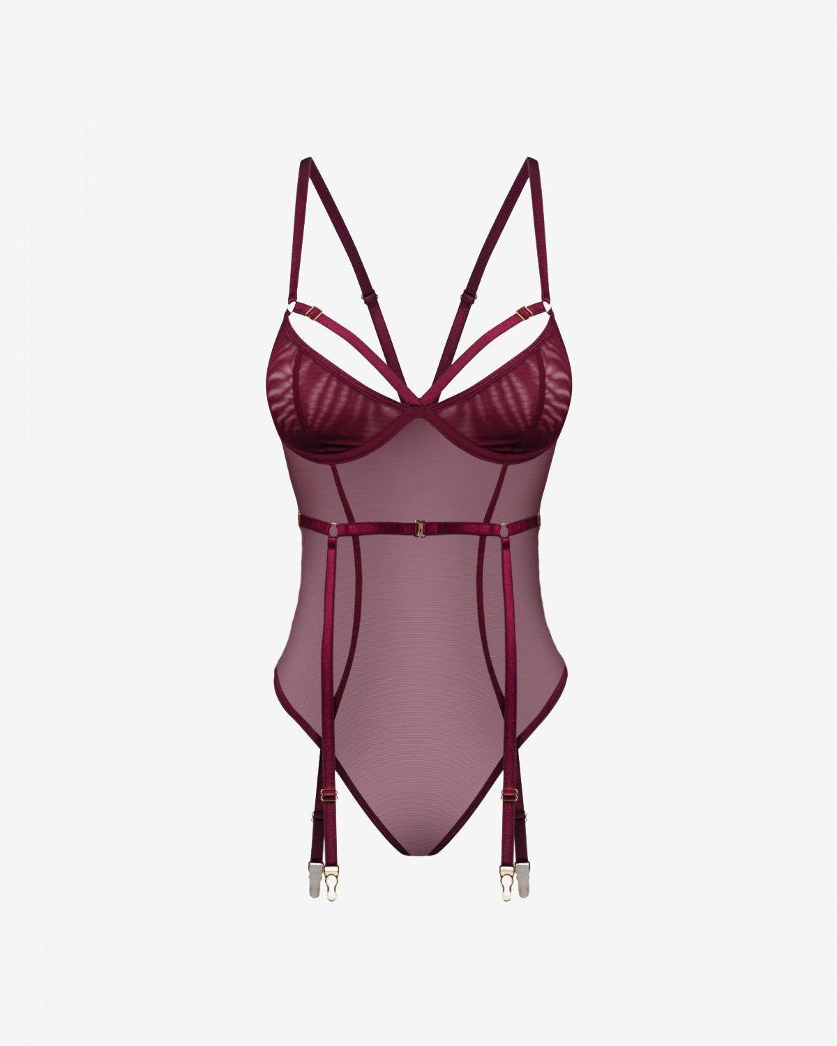 Promees Cornelia Burgundy – body, burgundowy, rozmiar M/L – ujęcie 1