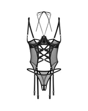 Dominna gorset i stringi otwarte 2XL/3XL Obsessive — zdjęcie produktu od PLAYROOM