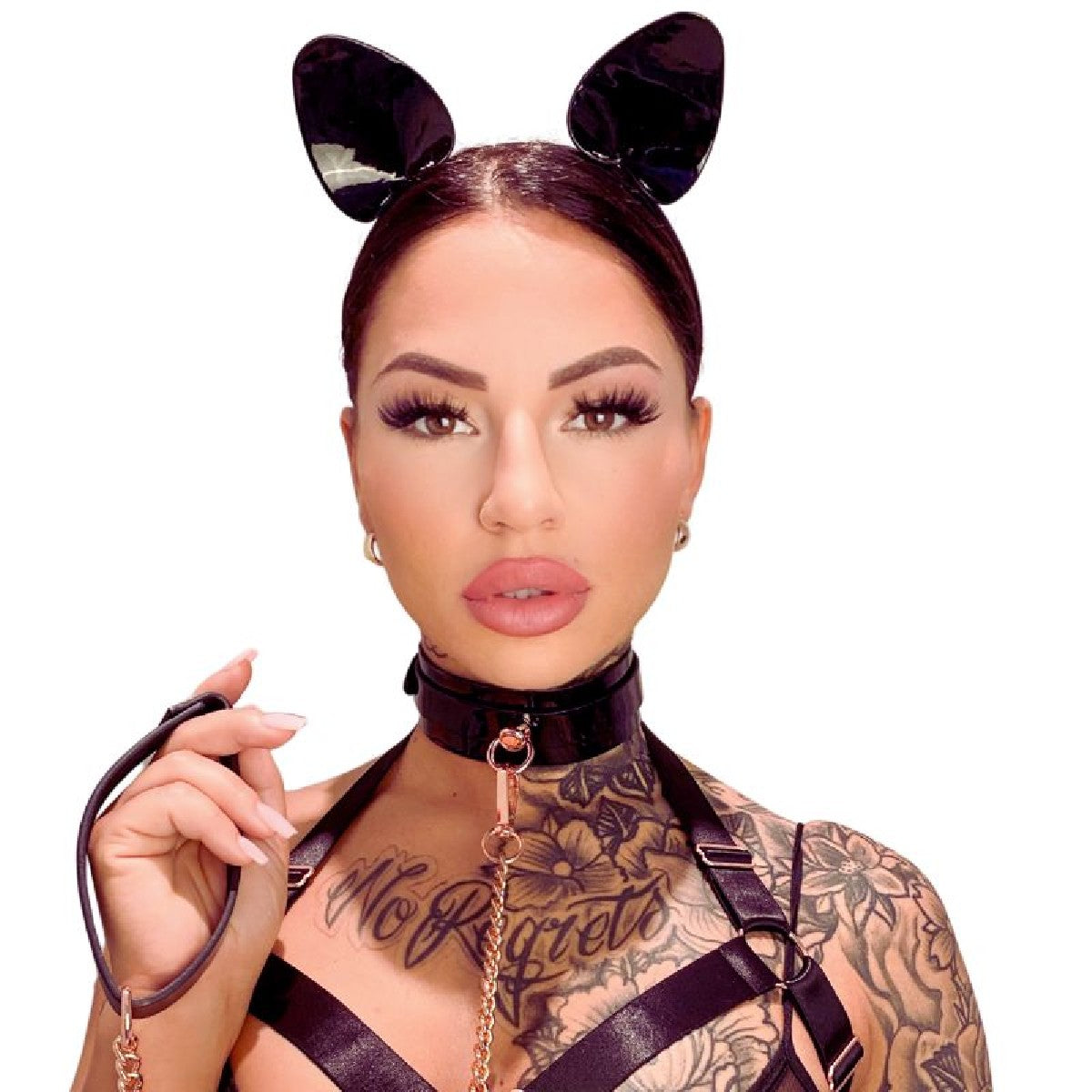 Kocie uszy High Gloss Cat Ears Black/Silver Kinky Diva — zdjęcie produktu 1 od PLAYROOM