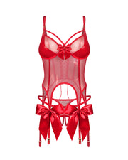 Gorset i stringi Gifty Red S/M Obsessive — zdjęcie produktu 1 od PLAYROOM