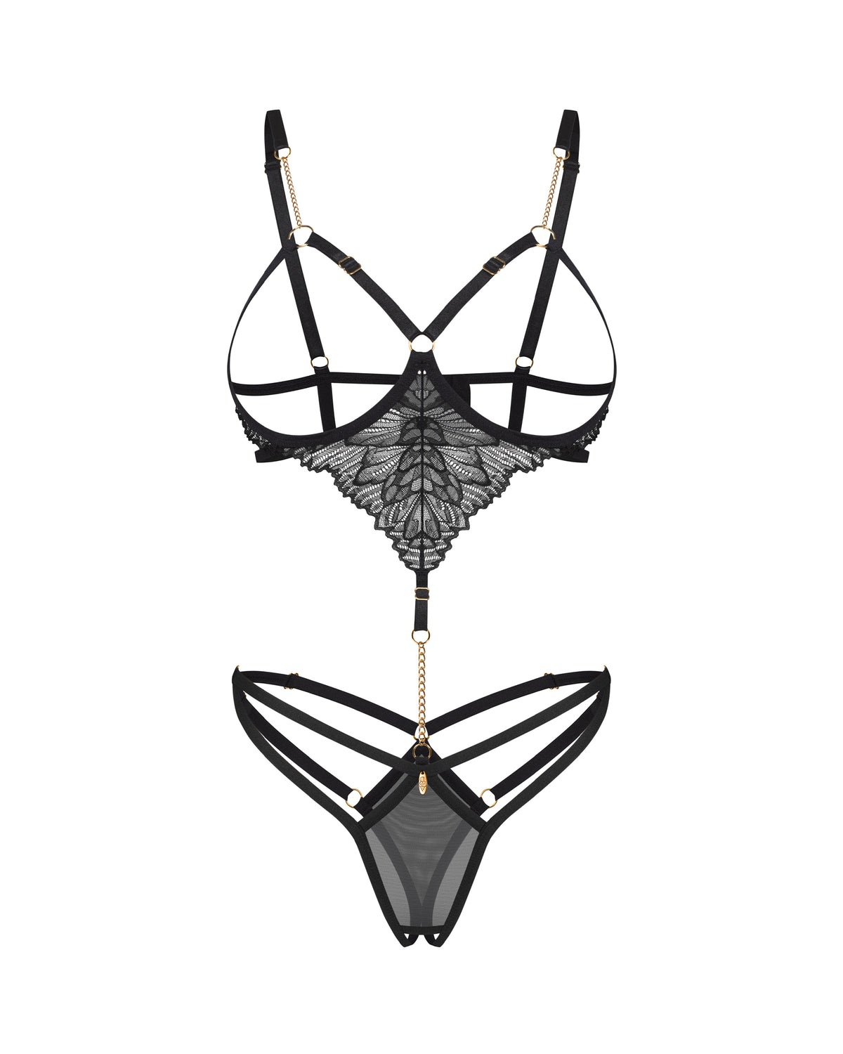 Body otwarte Matildea Black S/M Obsessive — zdjęcie produktu od PLAYROOM