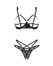 Komplet 2-częściowy otwarty Matildea Black S/M Obsessive — zdjęcie produktu od PLAYROOM