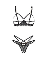 Komplet 2-częściowy otwarty Matildea Black S/M Obsessive — zdjęcie produktu od PLAYROOM