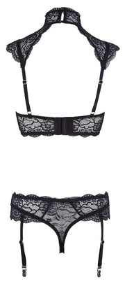 Cottelli Lingerie — czarny komplet koronkowy 85B/L
