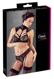 Cottelli Lingerie — czarny komplet koronkowy 85B/L