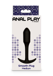 ToyJoy Smooth Plug — czarny korek silikonowy S–XL — Medium — 10,9 cm — opakowanie lub drugi widok