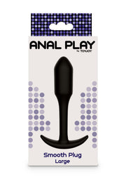 ToyJoy Smooth Plug — czarny korek silikonowy S–XL — Large — 12,2 cm — opakowanie lub drugi widok