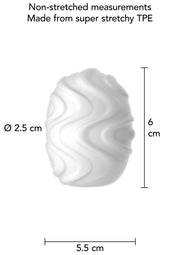 Rysunek wymiarów — ToyJoy Mini Masturbator Art — Biały