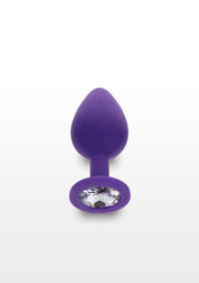 ToyJoy Diamond Booty Jewel — silikonowy korek z ozdobą — Fioletowy / Medium