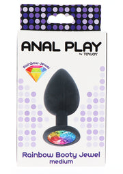 ToyJoy Rainbow Booty Jewel Medium — silikonowy korek — 10297-X-BLACK — opakowanie lub drugi widok
