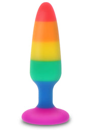 ToyJoy Pride Twink Medium — tęczowy korek silikonowy — 10550-X-RAINBOW