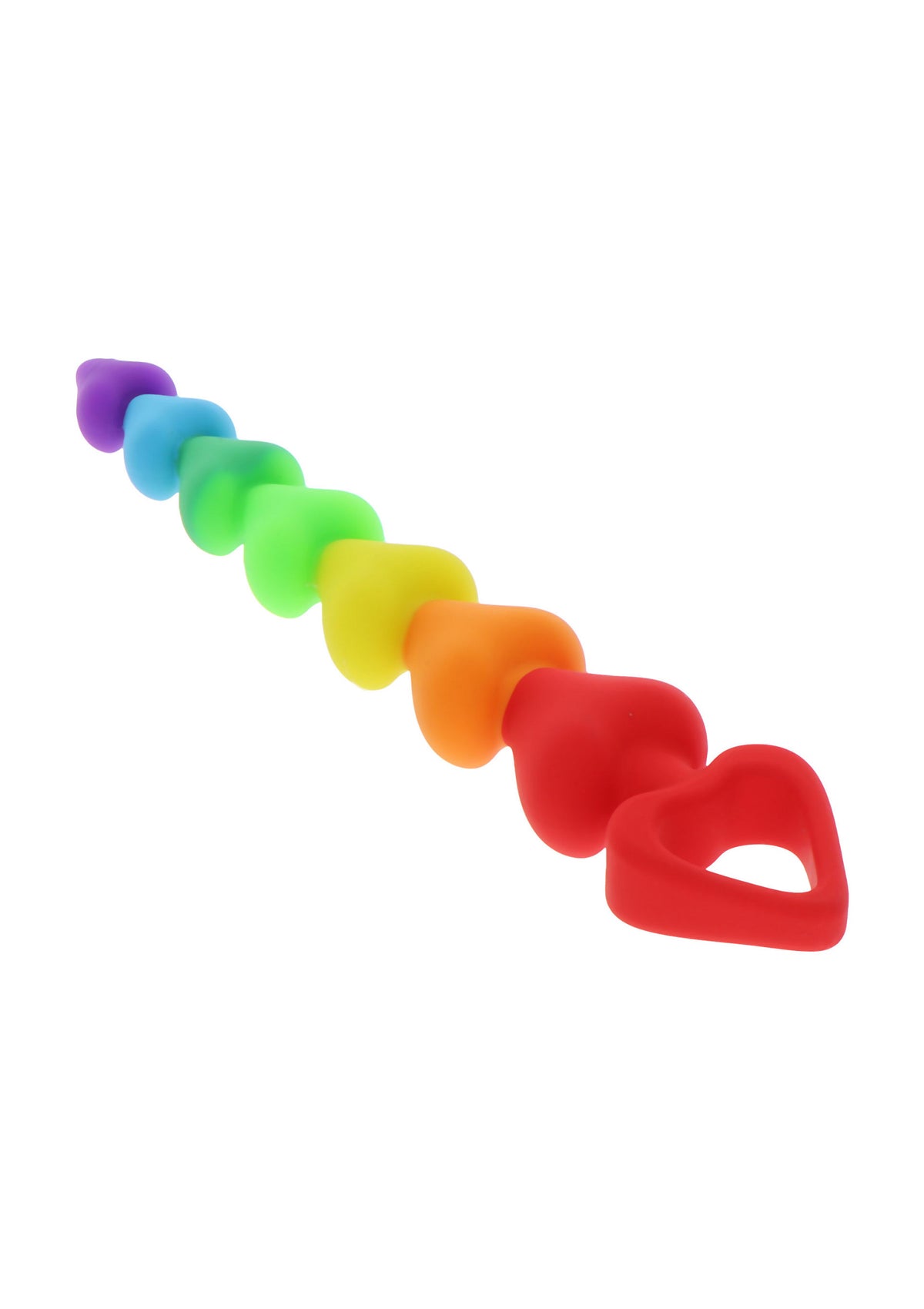 ToyJoy Rainbow Heart Beads — siedem silikonowych serc