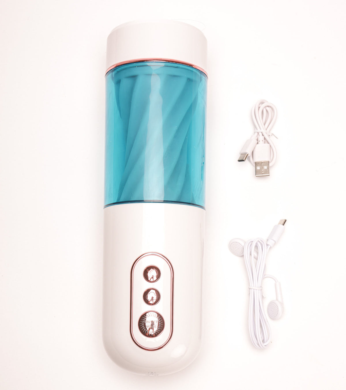 Velvet Touch masturbator z wibracją ssaniem cyberskóra ładowany usb biały – zdjęcie 1