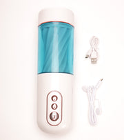 Velvet Touch masturbator z wibracją ssaniem cyberskóra ładowany usb biały – zdjęcie 1
