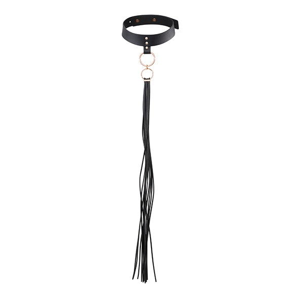 Obróżka z chwostem MAZE Tassel Choker Black Bijoux Indiscrets — zdjęcie produktu 1 od PLAYROOM
