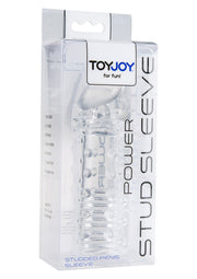 ToyJoy Power Stud Sleeve — nakładka TPE z wypustkami — Przezroczysty