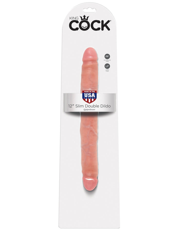 12' Slim Double Dildo Fleshpodwójne Dildo Cieliste 30Cm King Cock