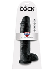 11' Cock With Balls Black Dildo Z Jądrami Czarne 28 Cm King Cock — zdjęcie produktu 1 od PLAYROOM