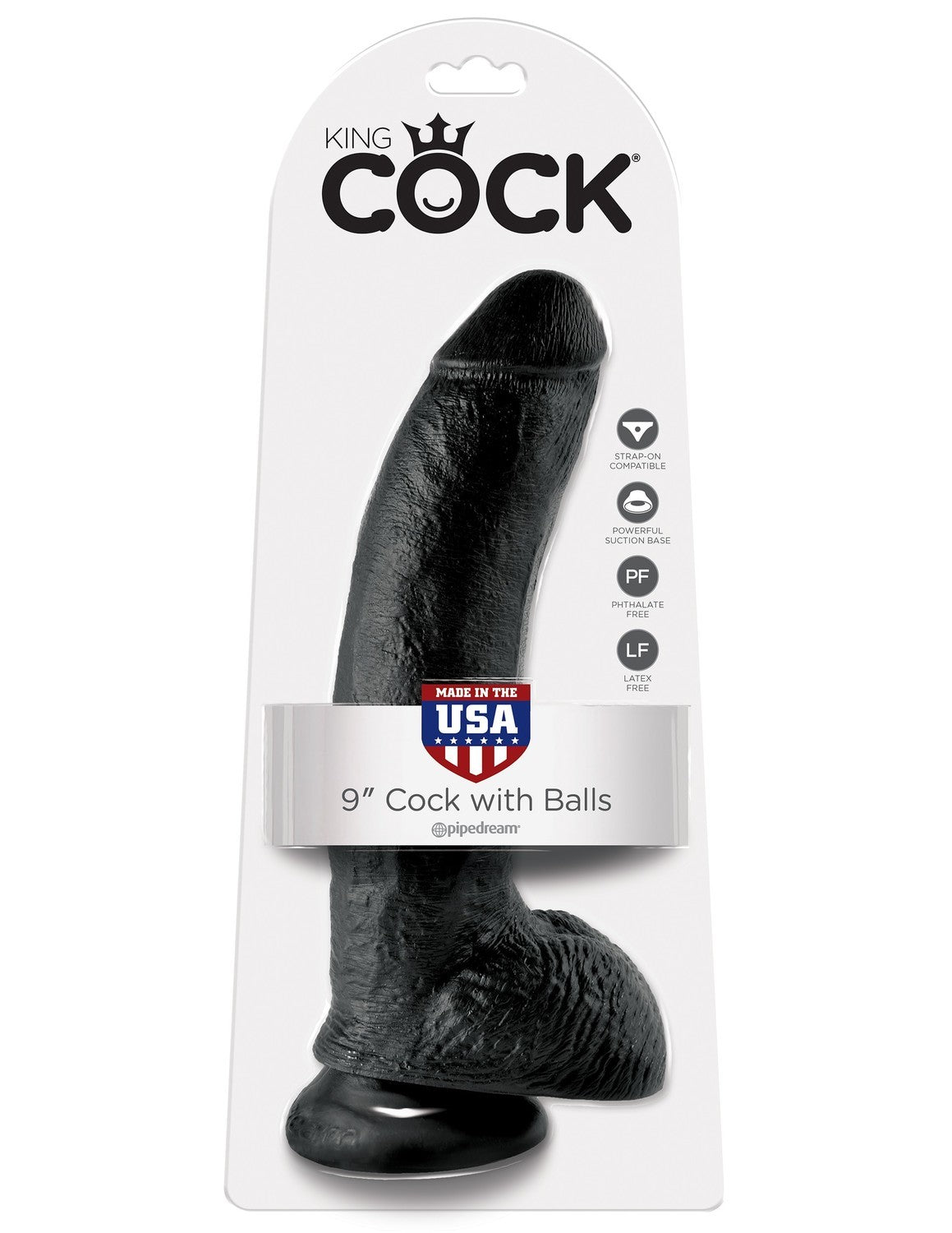 9' Cock With Balls Black Dildo Z Jądrami Czarne 23Cm King Cock — zdjęcie produktu 1 od PLAYROOM