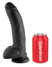 9' Cock With Balls Black Dildo Z Jądrami Czarne 23Cm King Cock — zdjęcie produktu 3 od PLAYROOM