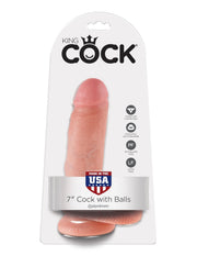 7' Cock With Balls Flesh Dildo Z Jądrami Cieliste 18Cm King Cock — zdjęcie produktu od PLAYROOM