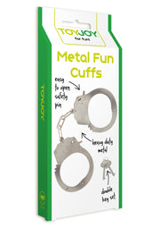 ToyJoy Metal Handcuffs — metalowe kajdanki z kluczykami — Srebrny — opakowanie lub drugi widok