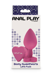 ToyJoy Booty Sweethearts — silikonowy korek z sercem — Różowy — opakowanie lub drugi widok