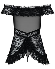 Koronkowa Babydoll Ze Stringami Flores L/Xl Obsessive — zdjęcie produktu od PLAYROOM
