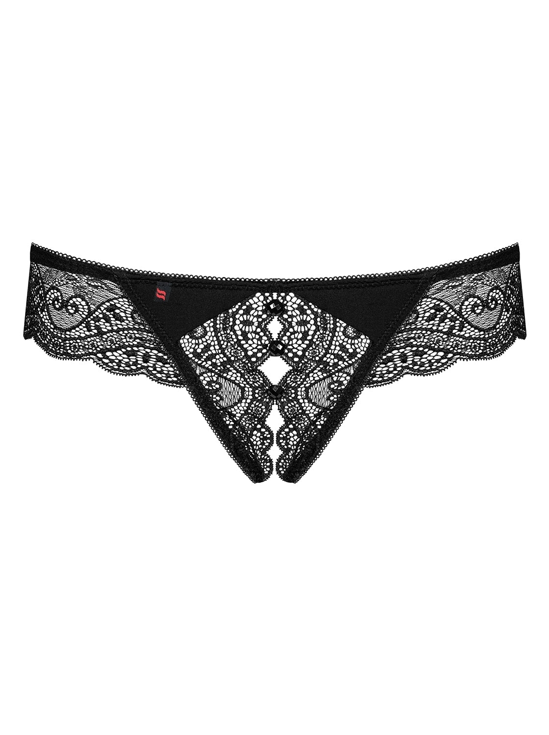 Miamor Stringi Otwarte Czarne S/M Obsessive — zdjęcie produktu od PLAYROOM