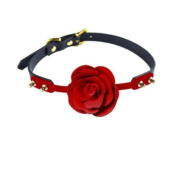 Silikonowy Knebel W Kształcie Róży Z Czarnymi Paskami Zalo & Upko Doll Series Rose Ball Gag UPKO — zdjęcie produktu PLAYROOM