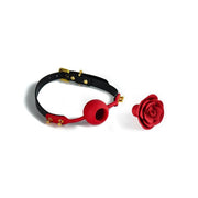 Silikonowy Knebel W Kształcie Róży Z Czarnymi Paskami Zalo & Upko Doll Series Rose Ball Gag UPKO — zdjęcie produktu PLAYROOM