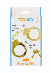 ToyJoy Metal Handcuffs — metalowe kajdanki z kluczykami — Złoty — opakowanie lub drugi widok