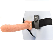 Loving Joy Hollow – wibrujący strap-on, waniliowy