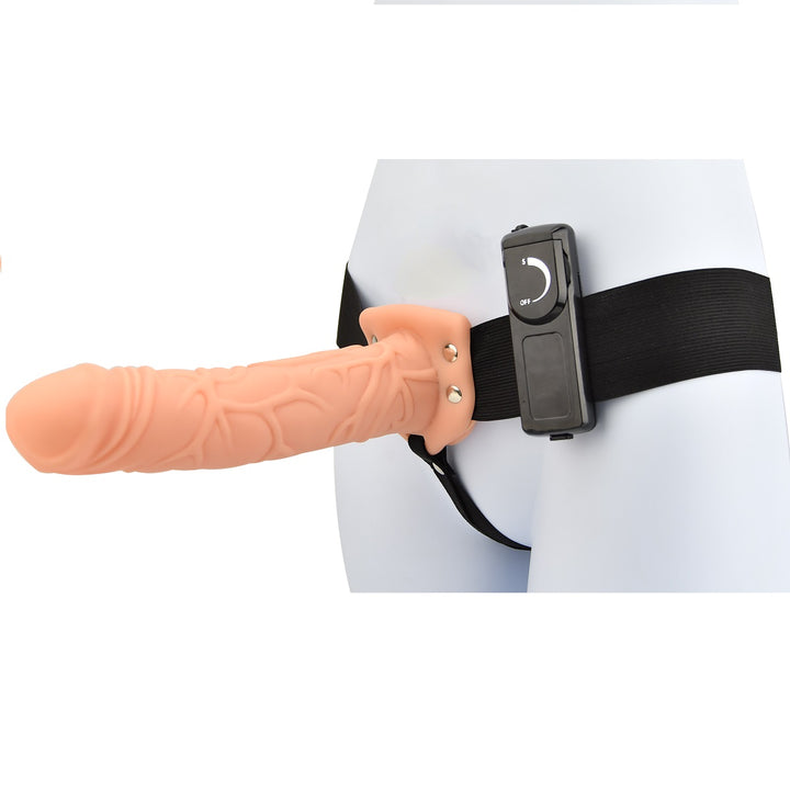 Loving Joy Hollow – wibrujący strap-on, waniliowy