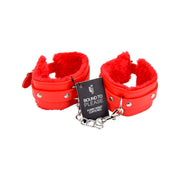 Bound to Please – pluszowe kajdanki na nadgarstki, czerwone