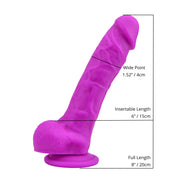 Loving Joy Realistic – dildo silikonowe 21 cm, fioletowe