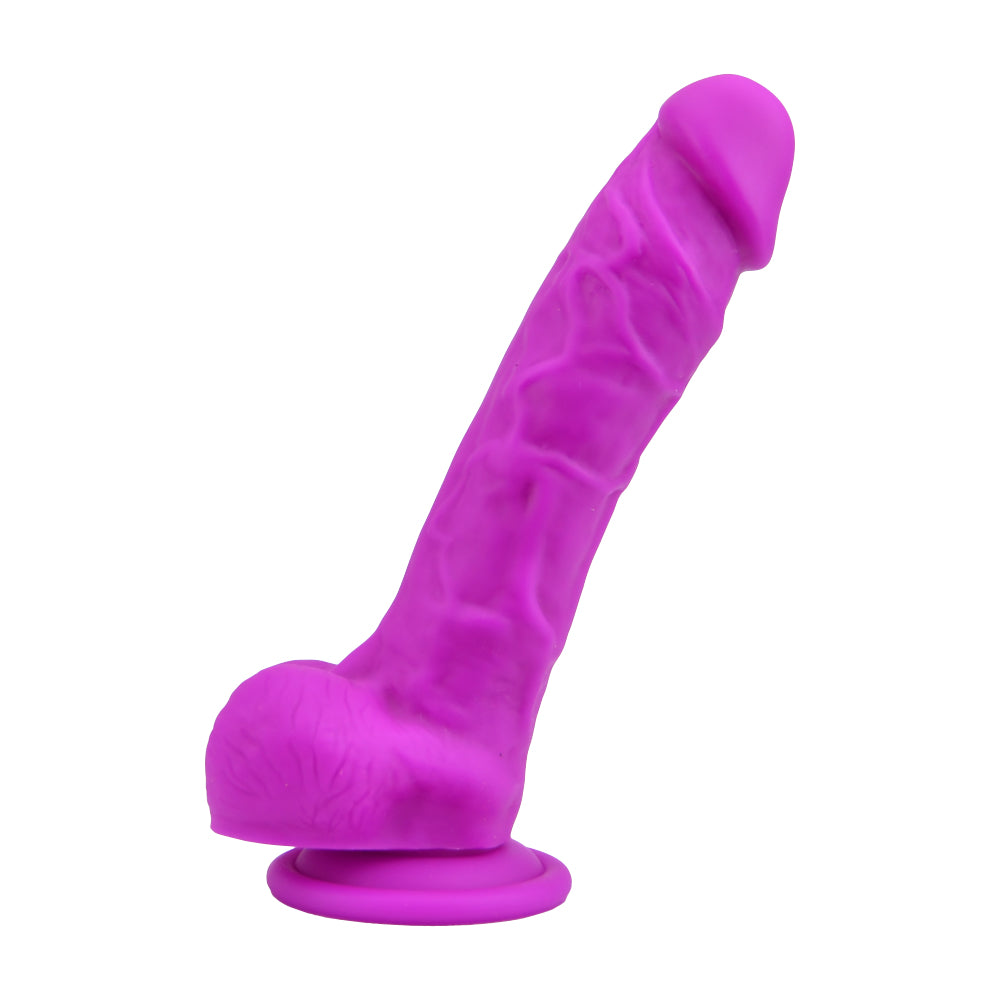 Loving Joy Realistic – dildo silikonowe 21 cm, fioletowe