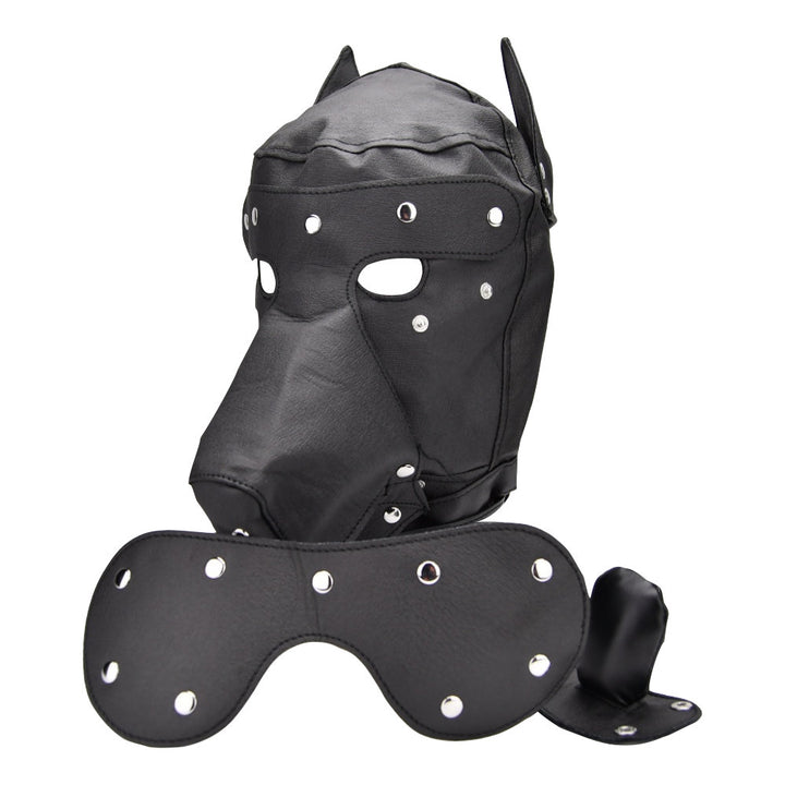 Bound to Please Dog Mask – maska PU z odpinanymi częściami